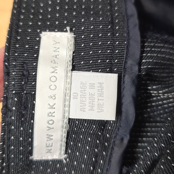 {New York & Co.} Womens Black Polka Dot Mid Rise Dress Pants - Size 10 - Picture 12 of 13
